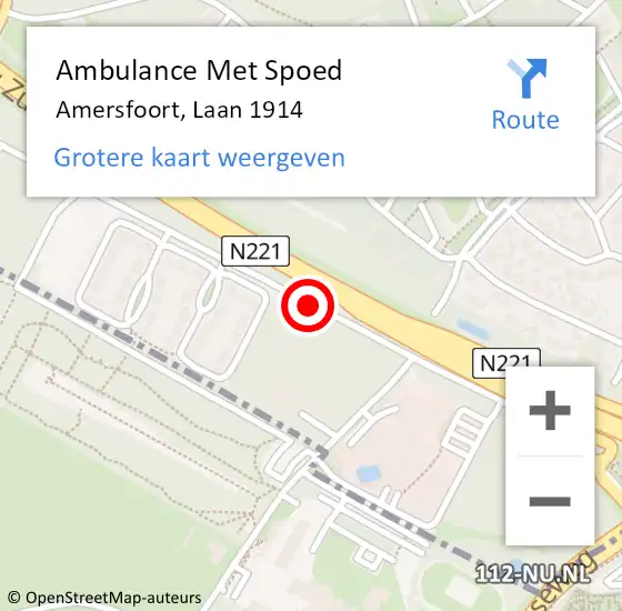 Locatie op kaart van de 112 melding: Ambulance Met Spoed Naar Amersfoort, Laan 1914 op 5 mei 2018 15:04