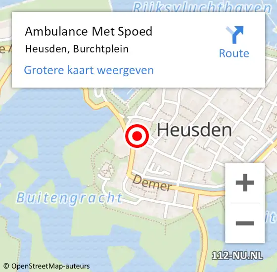 Locatie op kaart van de 112 melding: Ambulance Met Spoed Naar Heusden, Burchtplein op 5 mei 2018 15:12