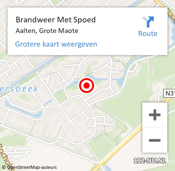 Locatie op kaart van de 112 melding: Brandweer Met Spoed Naar Aalten, Grote Maote op 5 mei 2018 15:22