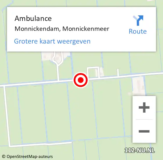 Locatie op kaart van de 112 melding: Ambulance Monnickendam, Monnickenmeer op 5 mei 2018 15:32