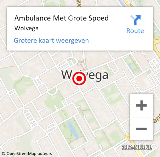 Locatie op kaart van de 112 melding: Ambulance Met Grote Spoed Naar Wolvega op 5 mei 2018 15:57