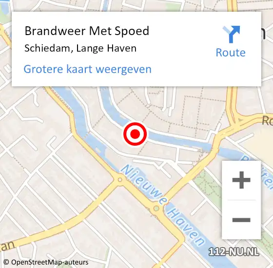 Locatie op kaart van de 112 melding: Brandweer Met Spoed Naar Schiedam, Lange Haven op 5 mei 2018 16:19