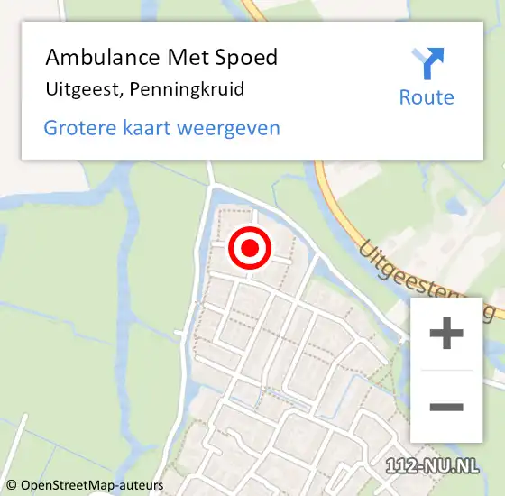 Locatie op kaart van de 112 melding: Ambulance Met Spoed Naar Uitgeest, Penningkruid op 5 mei 2018 16:46