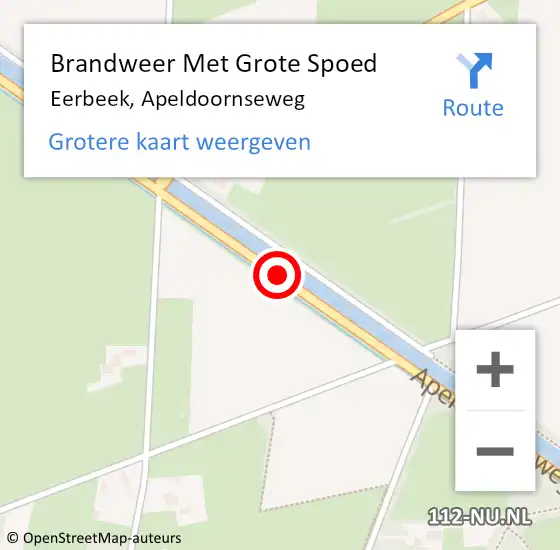 Locatie op kaart van de 112 melding: Brandweer Met Grote Spoed Naar Eerbeek, Apeldoornseweg op 5 mei 2018 16:47