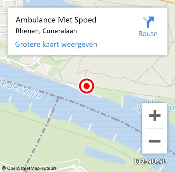 Locatie op kaart van de 112 melding: Ambulance Met Spoed Naar Rhenen, Cuneralaan op 5 mei 2018 19:33