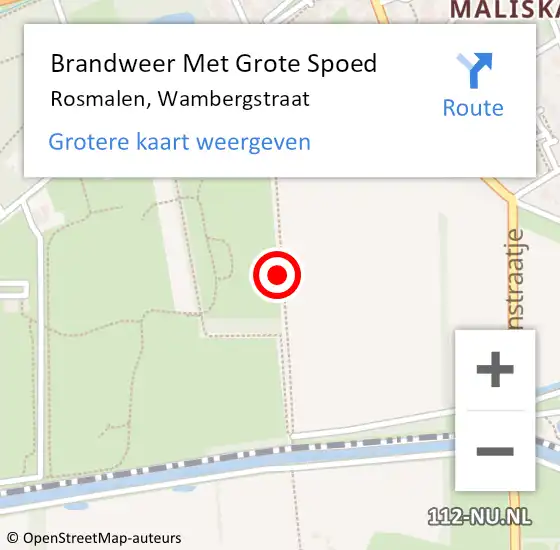 Locatie op kaart van de 112 melding: Brandweer Met Grote Spoed Naar Rosmalen, Wambergstraat op 5 mei 2018 21:07