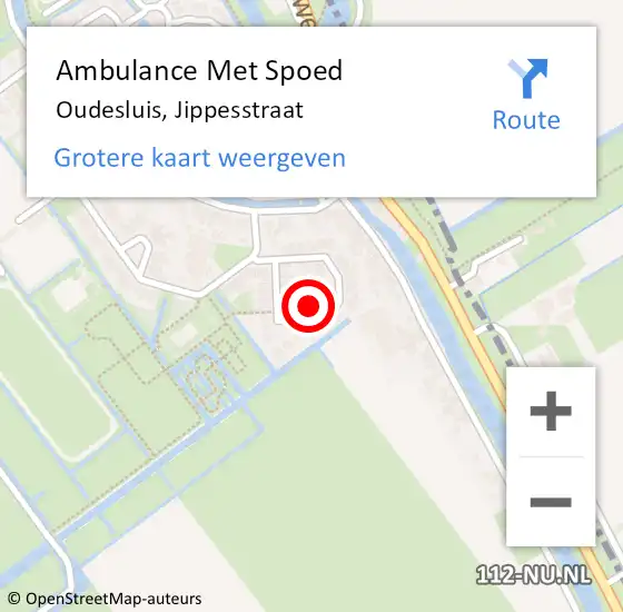 Locatie op kaart van de 112 melding: Ambulance Met Spoed Naar Oudesluis, Jippesstraat op 5 mei 2018 21:11