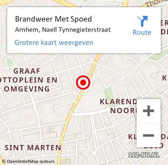 Locatie op kaart van de 112 melding: Brandweer Met Spoed Naar Arnhem, Naell Tynnegieterstraat op 5 mei 2018 21:40