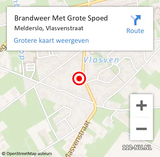 Locatie op kaart van de 112 melding: Brandweer Met Grote Spoed Naar Melderslo, Vlasvenstraat op 5 mei 2018 22:49