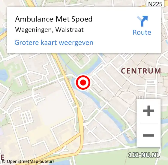 Locatie op kaart van de 112 melding: Ambulance Met Spoed Naar Wageningen, Walstraat op 5 mei 2018 23:33