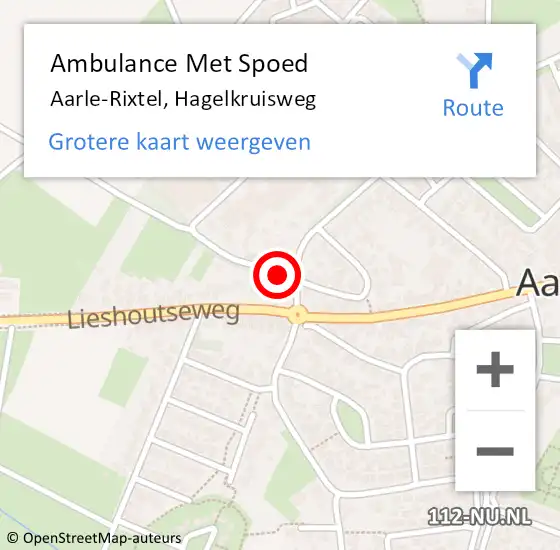 Locatie op kaart van de 112 melding: Ambulance Met Spoed Naar Aarle-Rixtel, Hagelkruisweg op 6 mei 2018 00:16