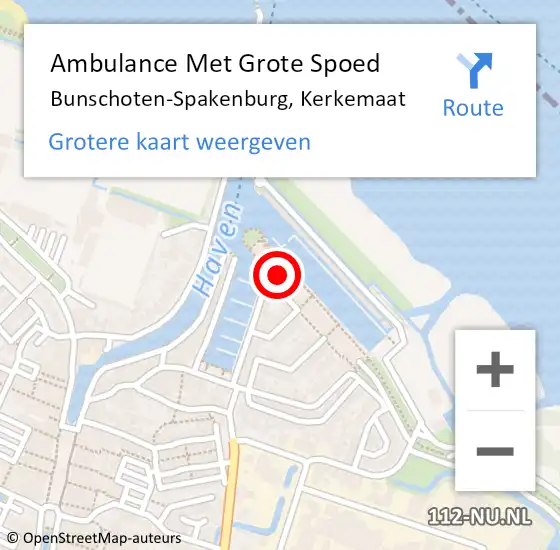 Locatie op kaart van de 112 melding: Ambulance Met Grote Spoed Naar Bunschoten-Spakenburg, Kerkemaat op 6 mei 2018 00:42