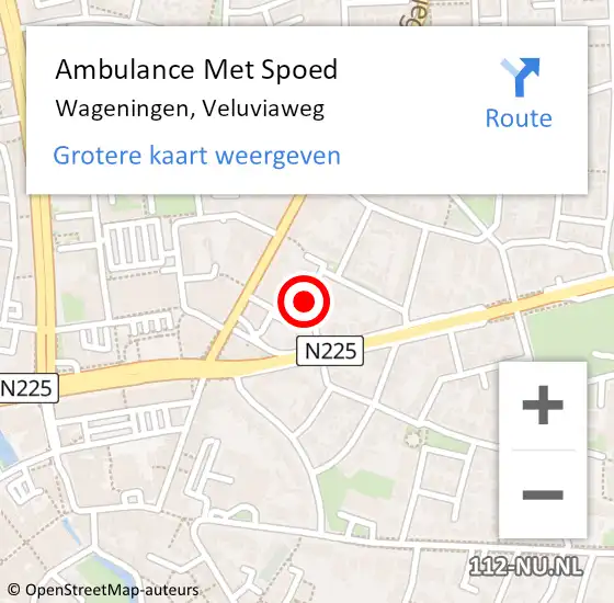 Locatie op kaart van de 112 melding: Ambulance Met Spoed Naar Wageningen, Veluviaweg op 6 mei 2018 03:24