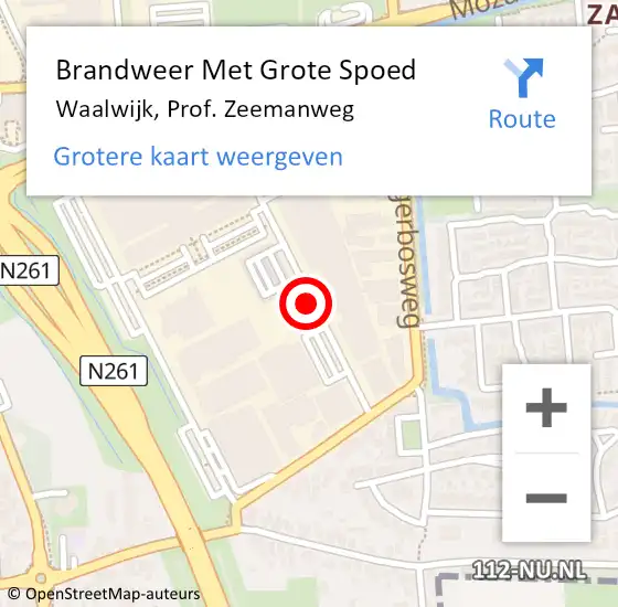 Locatie op kaart van de 112 melding: Brandweer Met Grote Spoed Naar Waalwijk, Prof. Zeemanweg op 6 mei 2018 04:49