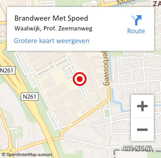 Locatie op kaart van de 112 melding: Brandweer Met Spoed Naar Waalwijk, Prof. Zeemanweg op 6 mei 2018 06:45