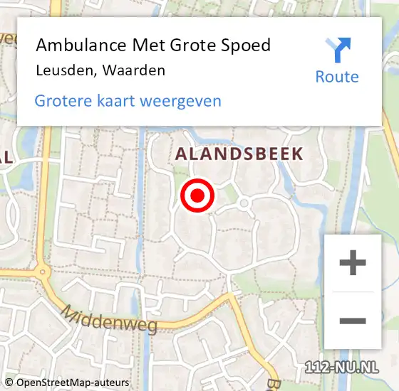 Locatie op kaart van de 112 melding: Ambulance Met Grote Spoed Naar Leusden, Waarden op 6 mei 2018 07:29