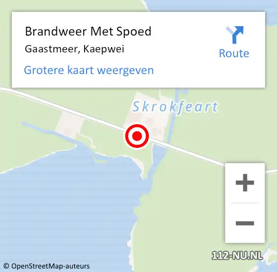 Locatie op kaart van de 112 melding: Brandweer Met Spoed Naar Gaastmeer, Kaepwei op 6 mei 2018 08:07