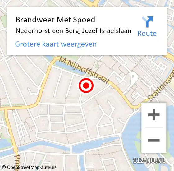 Locatie op kaart van de 112 melding: Brandweer Met Spoed Naar Nederhorst den Berg, Jozef Israelslaan op 6 mei 2018 08:26