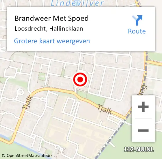 Locatie op kaart van de 112 melding: Brandweer Met Spoed Naar Loosdrecht, Hallincklaan op 6 mei 2018 10:09