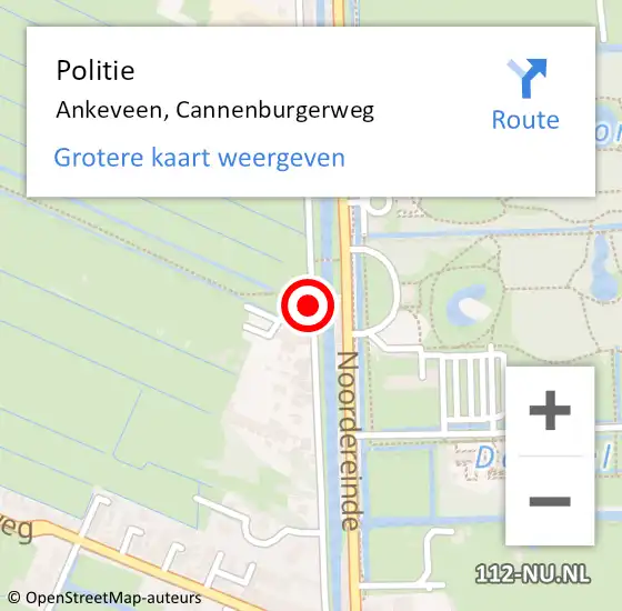 Locatie op kaart van de 112 melding: Politie Ankeveen, Cannenburgerweg op 24 februari 2014 12:02