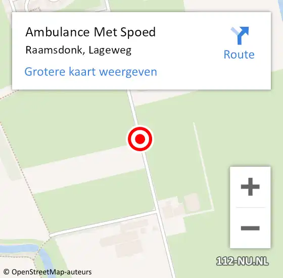Locatie op kaart van de 112 melding: Ambulance Met Spoed Naar Raamsdonk, Lageweg op 6 mei 2018 10:57
