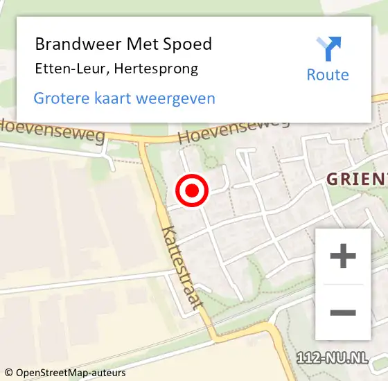 Locatie op kaart van de 112 melding: Brandweer Met Spoed Naar Etten-Leur, Hertesprong op 6 mei 2018 11:15