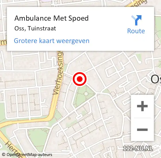 Locatie op kaart van de 112 melding: Ambulance Met Spoed Naar Oss, Tuinstraat op 6 mei 2018 12:40