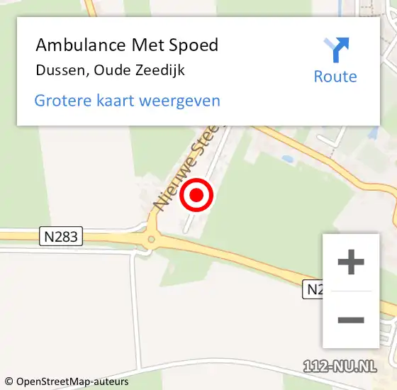 Locatie op kaart van de 112 melding: Ambulance Met Spoed Naar Dussen, Oude Zeedijk op 6 mei 2018 12:49