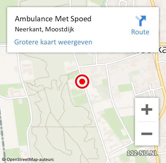 Locatie op kaart van de 112 melding: Ambulance Met Spoed Naar Neerkant, Moostdijk op 6 mei 2018 12:52