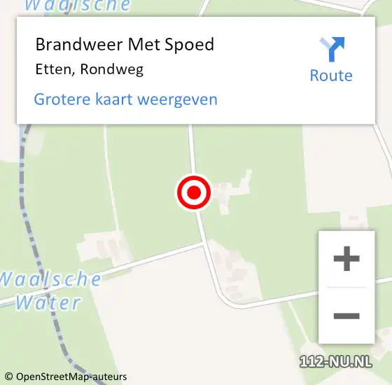 Locatie op kaart van de 112 melding: Brandweer Met Spoed Naar Etten, Rondweg op 6 mei 2018 13:09