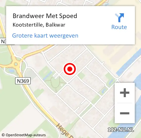 Locatie op kaart van de 112 melding: Brandweer Met Spoed Naar Kootstertille, Balkwar op 6 mei 2018 13:52