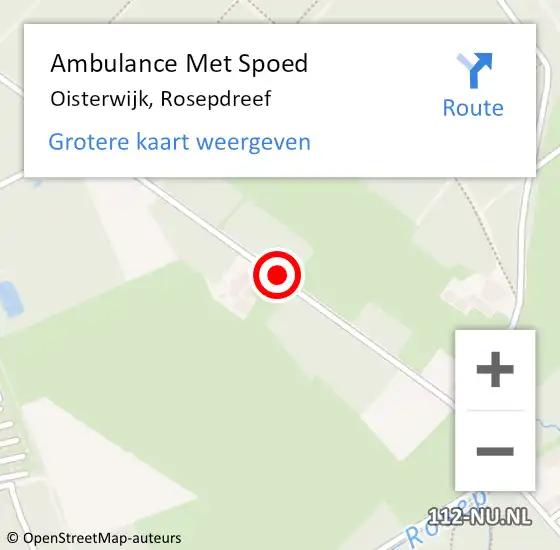 Locatie op kaart van de 112 melding: Ambulance Met Spoed Naar Oisterwijk, Rosepdreef op 6 mei 2018 13:59