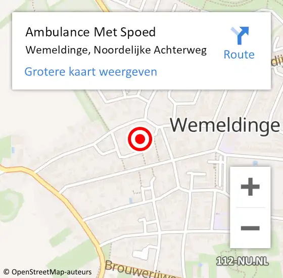 Locatie op kaart van de 112 melding: Ambulance Met Spoed Naar Wemeldinge, Noordelijke Achterweg op 6 mei 2018 15:41