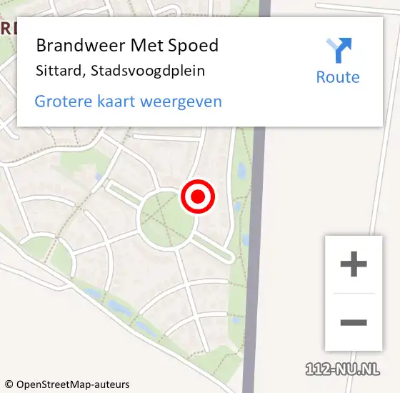 Locatie op kaart van de 112 melding: Brandweer Met Spoed Naar Sittard, Stadsvoogdplein op 6 mei 2018 15:58