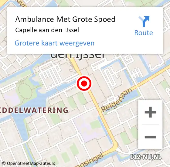 Locatie op kaart van de 112 melding: Ambulance Met Grote Spoed Naar Capelle aan den IJssel op 6 mei 2018 16:50