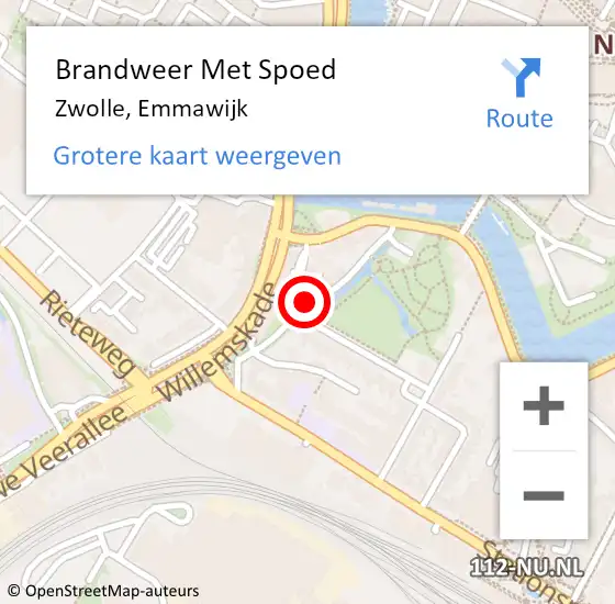 Locatie op kaart van de 112 melding: Brandweer Met Spoed Naar Zwolle, Emmawijk op 6 mei 2018 16:51