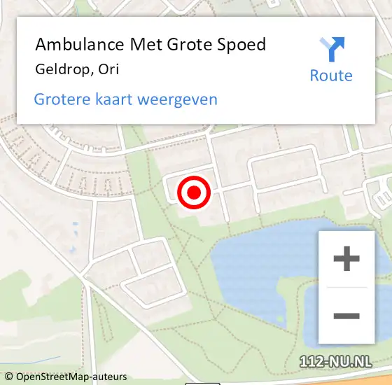 Locatie op kaart van de 112 melding: Ambulance Met Grote Spoed Naar Geldrop, Ori op 6 mei 2018 17:24