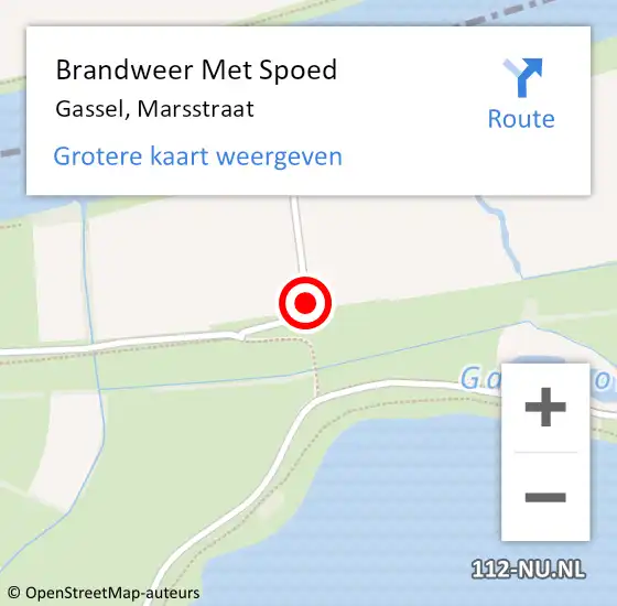 Locatie op kaart van de 112 melding: Brandweer Met Spoed Naar Gassel, Marsstraat op 6 mei 2018 18:58