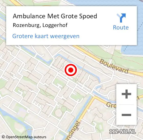 Locatie op kaart van de 112 melding: Ambulance Met Grote Spoed Naar Rozenburg, Loggerhof op 6 mei 2018 19:17