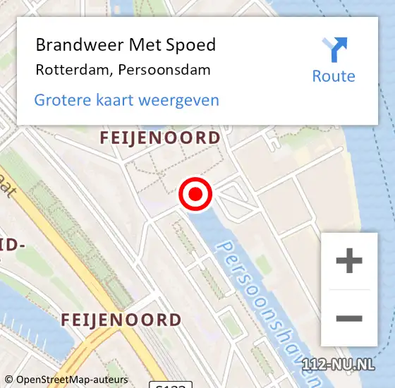 Locatie op kaart van de 112 melding: Brandweer Met Spoed Naar Rotterdam, Persoonsdam op 6 mei 2018 19:22