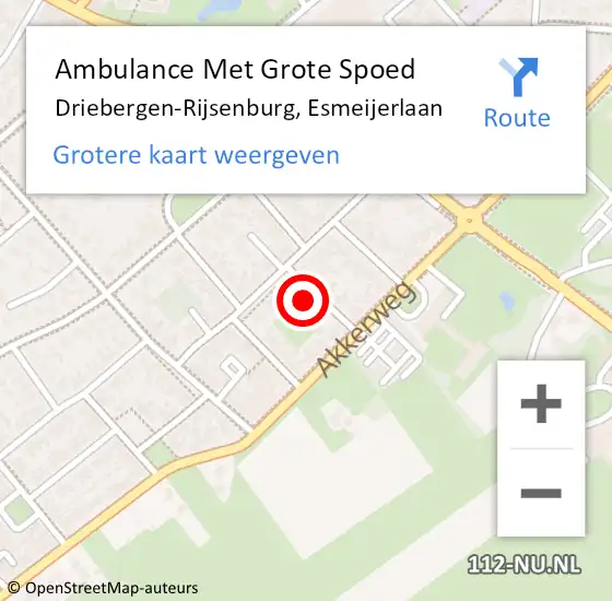 Locatie op kaart van de 112 melding: Ambulance Met Grote Spoed Naar Driebergen-Rijsenburg, Esmeijerlaan op 6 mei 2018 19:23