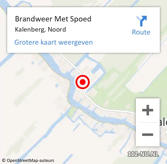 Locatie op kaart van de 112 melding: Brandweer Met Spoed Naar Kalenberg, Noord op 6 mei 2018 19:58