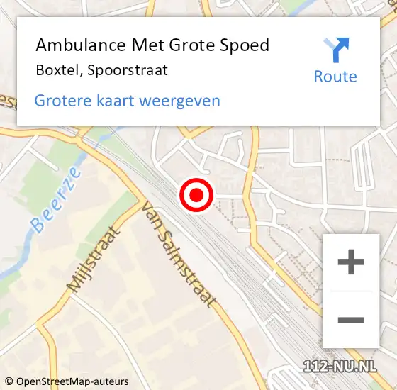 Locatie op kaart van de 112 melding: Ambulance Met Grote Spoed Naar Boxtel, Spoorstraat op 6 mei 2018 20:36