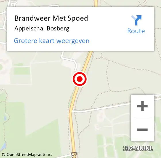 Locatie op kaart van de 112 melding: Brandweer Met Spoed Naar Appelscha, Bosberg op 6 mei 2018 20:54