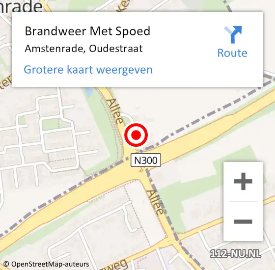 Locatie op kaart van de 112 melding: Brandweer Met Spoed Naar Amstenrade, Oudestraat op 6 mei 2018 22:00