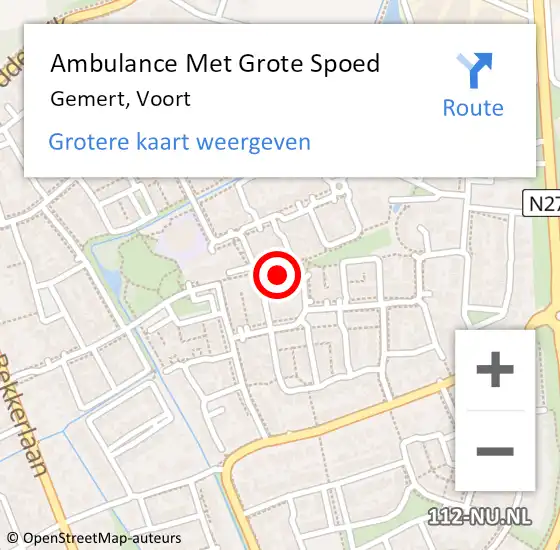 Locatie op kaart van de 112 melding: Ambulance Met Grote Spoed Naar Gemert, Voort op 6 mei 2018 22:24