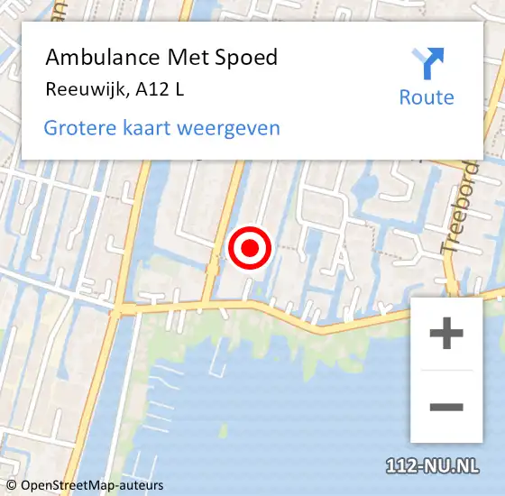 Locatie op kaart van de 112 melding: Ambulance Met Spoed Naar Reeuwijk, A12 L op 7 mei 2018 00:15