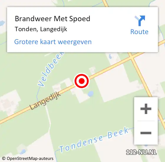 Locatie op kaart van de 112 melding: Brandweer Met Spoed Naar Tonden, Langedijk op 24 februari 2014 13:02