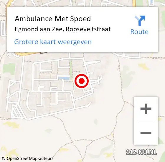 Locatie op kaart van de 112 melding: Ambulance Met Spoed Naar Egmond aan Zee, Rooseveltstraat op 7 mei 2018 05:57