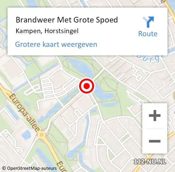 Locatie op kaart van de 112 melding: Brandweer Met Grote Spoed Naar Kampen, Horstsingel op 7 mei 2018 06:54